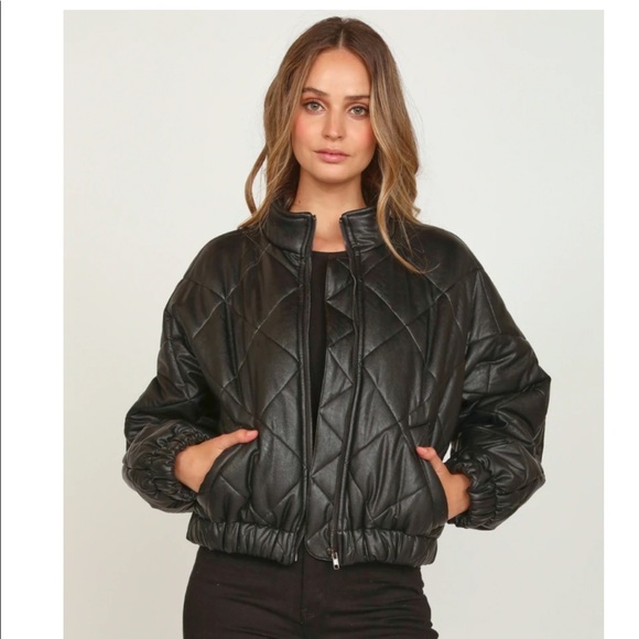 Vintage Havana
 Faux Leather & Faux Shearling Jacket main image 1